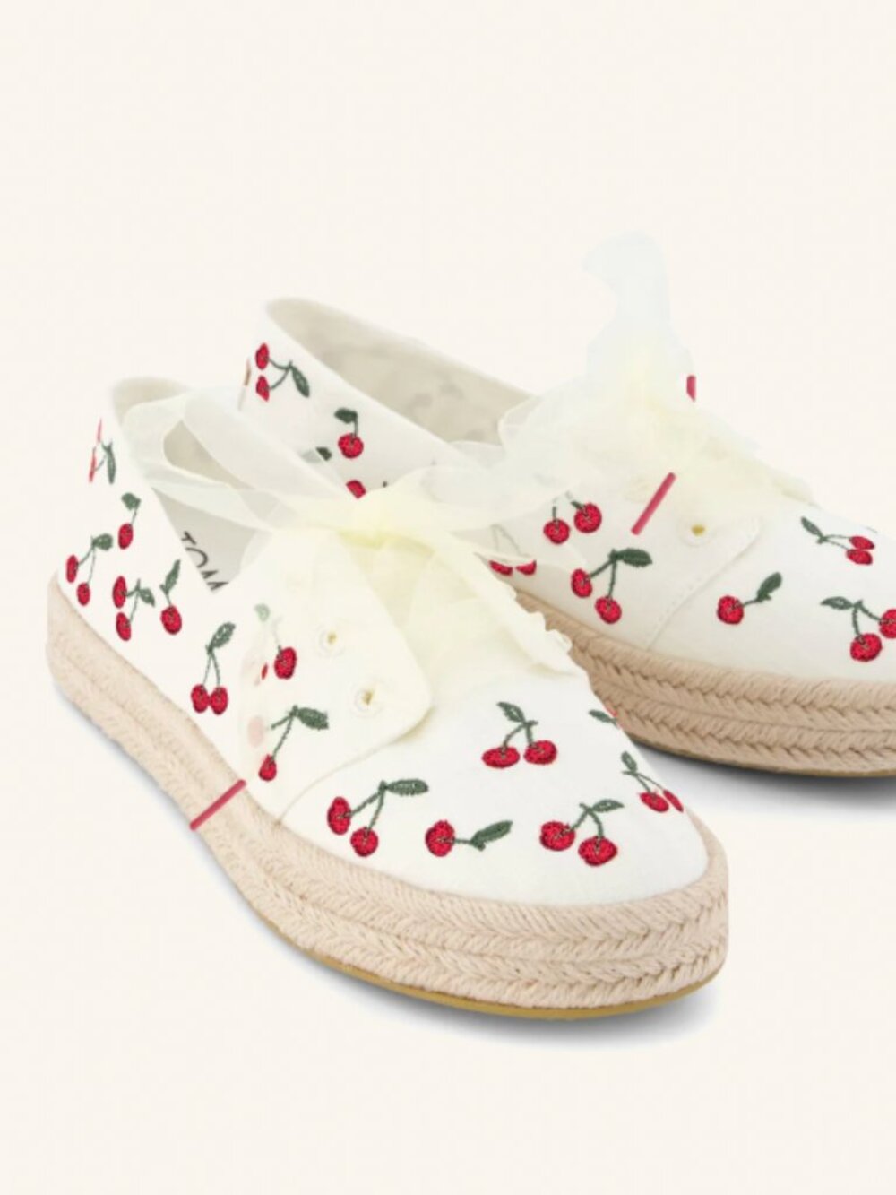 TOMS Carolina Lace-Up Espadrille cherry shoes
